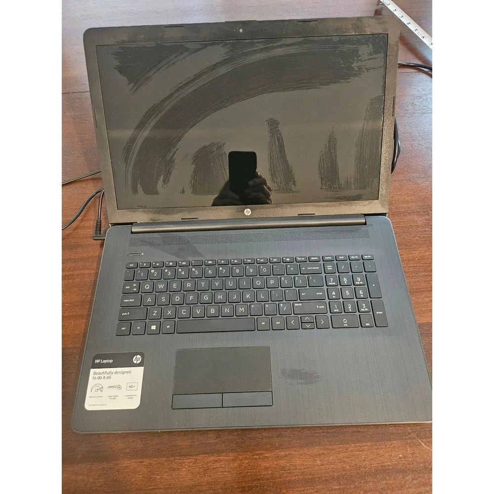 HP Laptop PC 17 inch Grey AMD A9 Processor HD 16 GB W Power cord